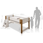 Cama Infantil Paty Branco com Mel com Baú Adesivado Filhote L