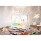 Cama Infantil Poppy Branco/menta Com Colchão E Led