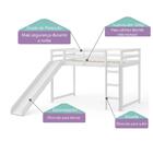 Cama Infantil Prime Alta Ii Com Escorregador Laca Branco Casa