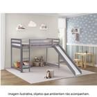 Cama Infantil Prime Alta Ii Com Escorregador Laca Cinza