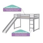Cama Infantil Prime Alta Ii Com Escorregador Laca Cinza