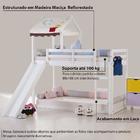 Cama Infantil Prime Alta Ii Com Escorregador, Telhado E Auxil