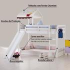 Cama Infantil Prime Alta Ii Com Escorregador, Telhado E Auxil