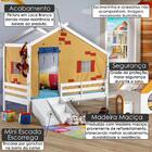 Cama Infantil Prime C/ Telhado V, Escorrega/ Grade De Proteçã