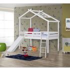 Cama Infantil Prime Com Escorregador E Telhado V Branco