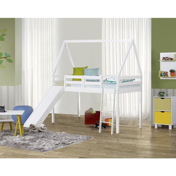 Cama Infantil Prime Com Escorregador E Telhado Vi - Casatema