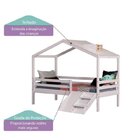 Cama Infantil Prime Com Telhado Claraboia E Kit Escadinha Cas