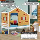 Cama Infantil Prime Com Telhado V Casinha E Tenda Tijolinhos