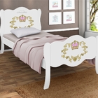 Cama Infantil Princesa Charlotte Branca Adesivada com Colchão