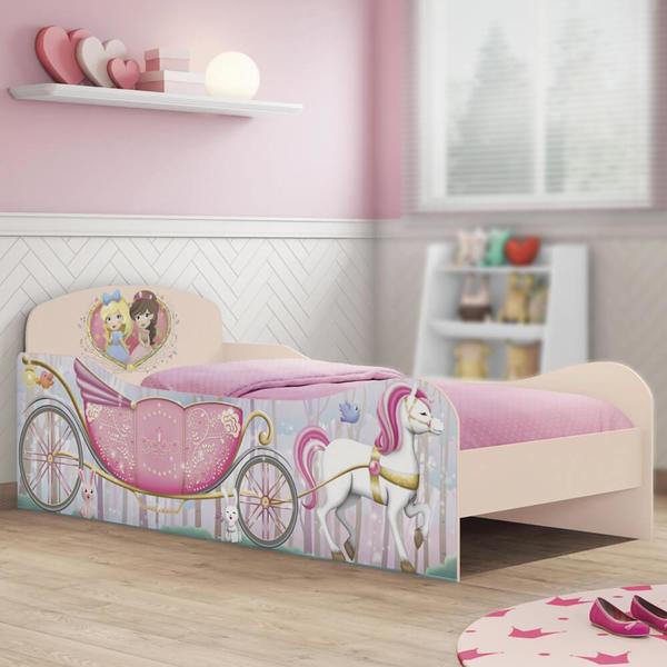 Cama Infantil Princesas Na Floresta 100% Mdf - Rosa