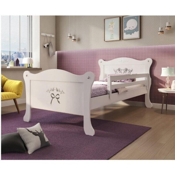 Cama Infantil Provence Com Grade De Proteção Casatema Madeira