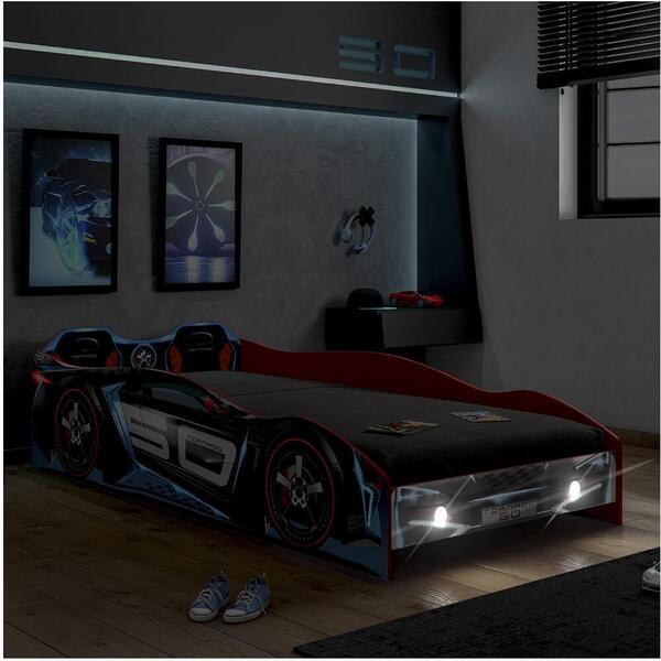 Cama Infantil Pura Magia Tornado Plus Com Kit Shine Vermelho