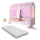 Cama Infantil Rose Com Voal Rosa E Colchão Jhulia Divaloto