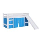 Cama Infantil Slide Com Escorregador Branca E Azul