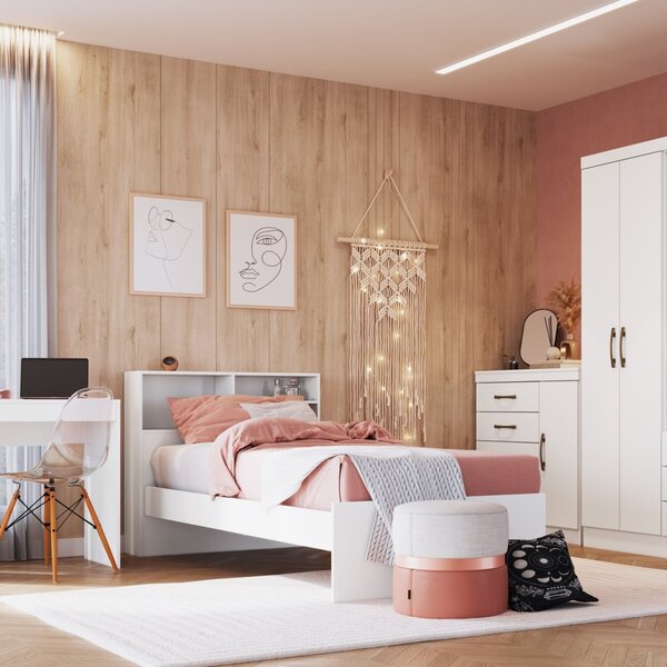 Cama Infantil Solteiro Com 3 Nichos Nobre