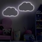 Cama Infantil Solteiro Com Escadinha Elza E 2 Luminárias Nuve