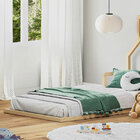 Cama Infantil Solteiro Madeira Montessoriana De Chão Eloa Nat