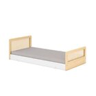 Cama Infantil Solteiro Montessoriano Lift Com Rattan 2 Grades