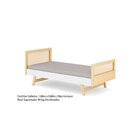 Cama Infantil Solteiro Montessoriano Lift Com Rattan 2 Grades
