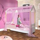 Cama Infantil Solteiro Rose Com Voal Rosa Jhulia Divaloto