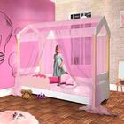 Cama Infantil Solteiro Rose Com Voal Rosa Jhulia Divaloto Com
