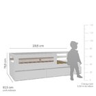 Cama Infantil Space Solteiro Com 2 Gavetas, Rattan, Grade E E