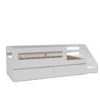 Cama Infantil Space Solteiro Com 2 Gavetas, Rattan, Grade E E