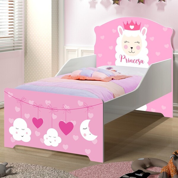 Cama Infantil Uly Princesa Lhama Com Colchão