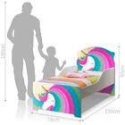 Cama Infantil Uly Unicórnio Arco Íris Com Colchão