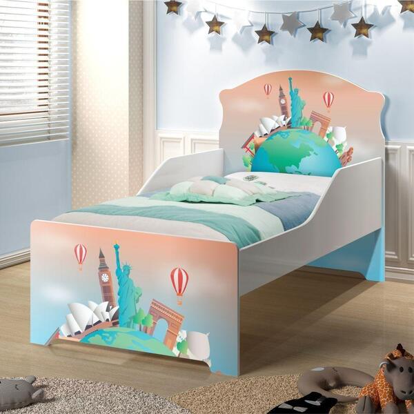 Cama Infantil Uly Volta Ao Mundo Com Colchão