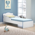 Cama Infantil Villae Menino Branco Azul Com Colchão