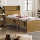 Cama Isa Baú 2 Gavetas Solteiro Nature – Vj Móveis