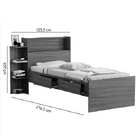 Cama Isa Baú 2 Gavetas Solteiro Nature – Vj Móveis