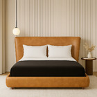 Cama Japonesa Com Cabeceira Corea Seo King Courino Caramelo -