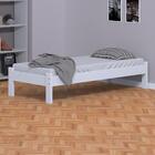 Cama Japonesa Solteiro Branca Madeira Nemargi