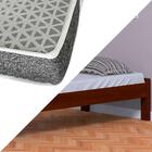 Cama Japonesa Solteiro Castanho Madeira Nemargi Com Colchão P