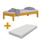 Cama Japonesa Solteiro Cerejeira Com Colchão Madeira Nemargi