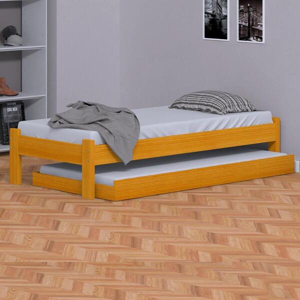 Cama Japonesa Solteiro Com Auxiliar Cerejeira Madeira Maciça