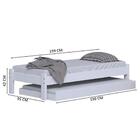 Cama Japonesa Solteiro Com Auxiliar E 2 Colchões Branca Madei