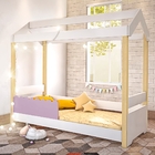 Cama Jéssica Infantil Branco/rosê Voal Branco Com Colchão E L