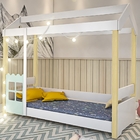 Cama Joyce Solteiro Branco/menta Com Colchão E Led