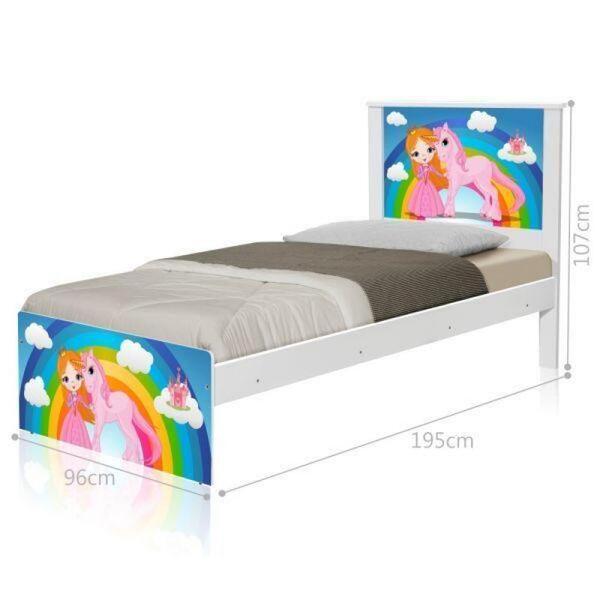 Cama Juvenil Barcelona Princesa E Unicórnio