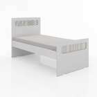 Cama Juvenil Branca Detalhe Em Palha Indiana Sintetica