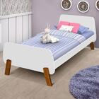 Cama Juvenil Branca E Mel Com Colchão