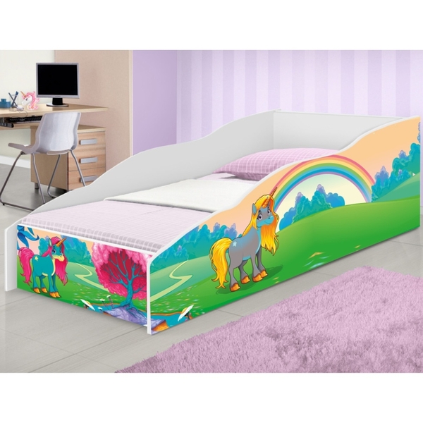 Cama Juvenil Club Paraíso Unicórnio Com Colchão