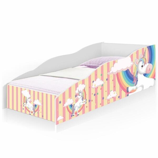 Cama Juvenil Club Unicórnio No Céu Com Colchão