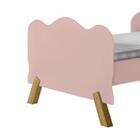 Cama Juvenil Infantil Com Pés Em Madeira E Barras Onduladas A