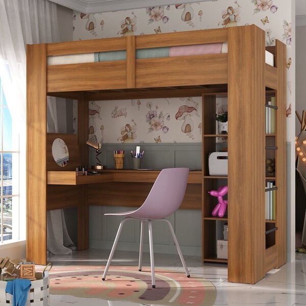 Cama Juvenil Montreal Com Escrivaninha Multifuncional Yescasa