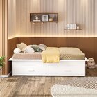 Cama Juvenil Solteiro Com 2 Gavetas Deva Yescasa Branco