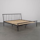 Cama King Em Aço Begônia Cabecasa Madeiraoriginals Preto Fosco